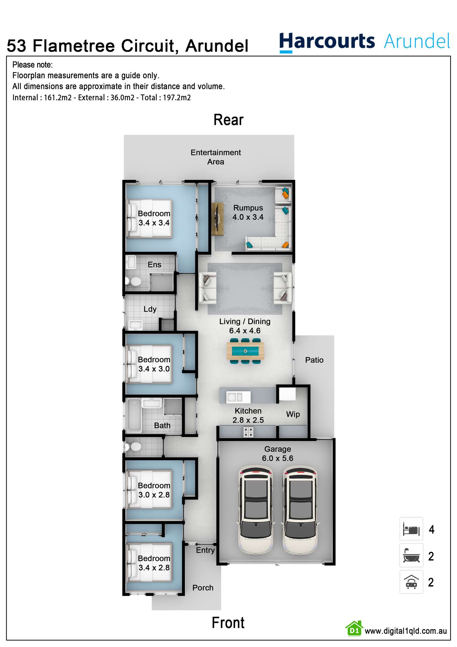 Floorplan of Homely house listing, 53 Flametree Circuit, Arundel QLD 4214