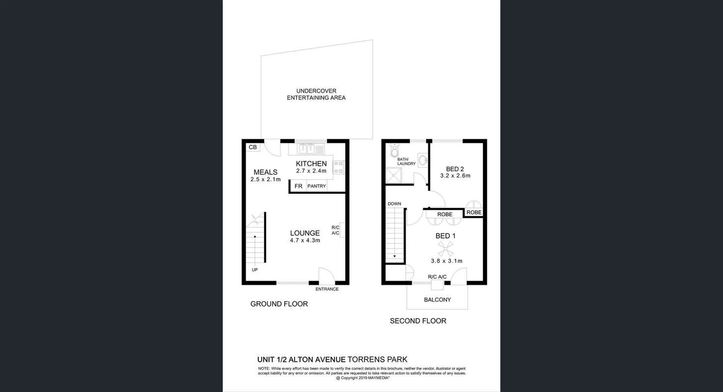 Floorplan of Homely townhouse listing, 1/2 Alton Avenue, Torrens Park SA 5062