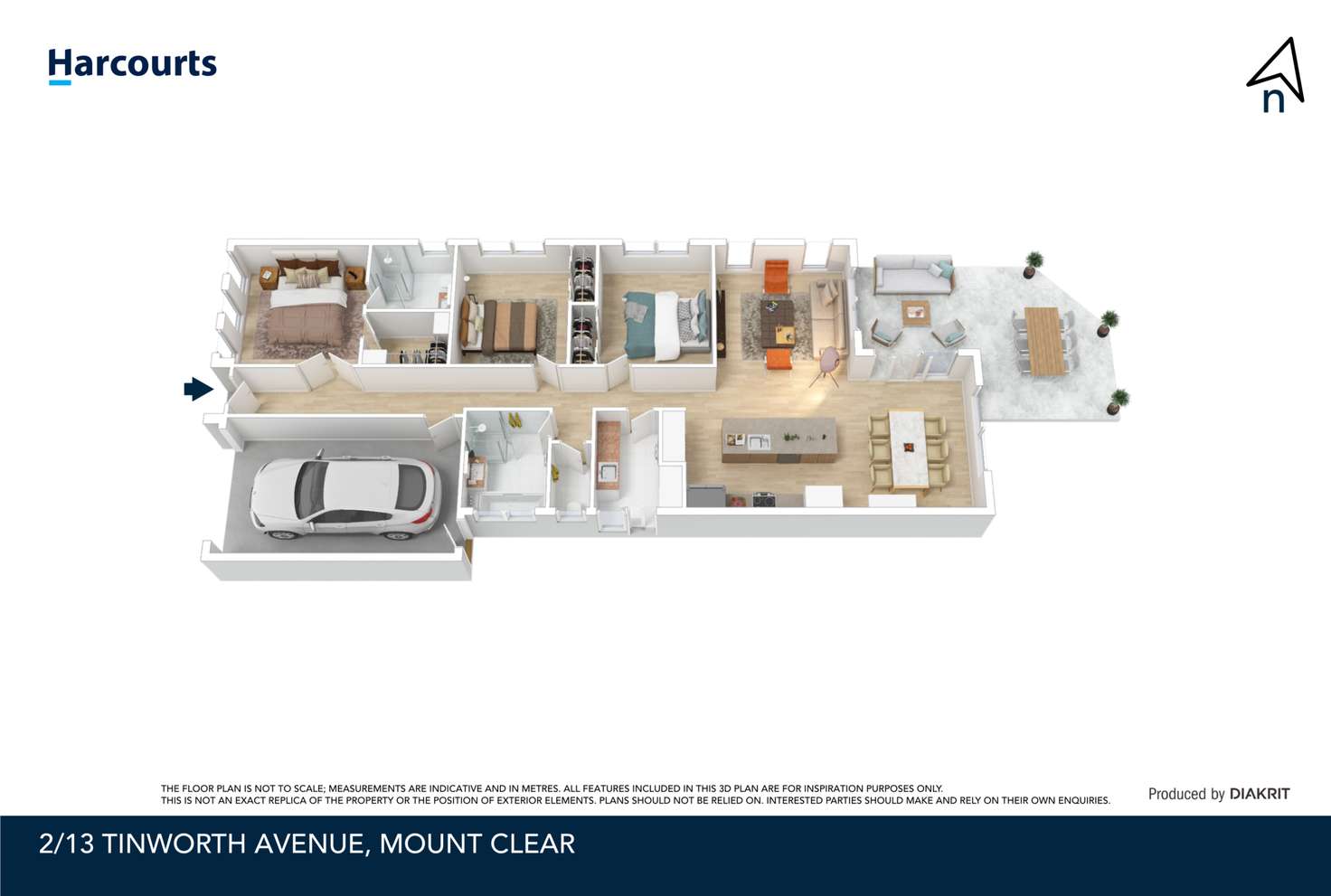 Floorplan of Homely townhouse listing, 2/13 Tinworth Avenue, Mount Clear VIC 3350