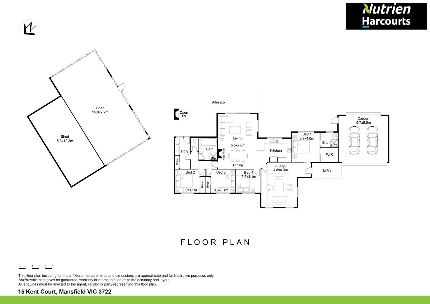 Floorplan of Homely house listing, 15 Kent Court, Mansfield VIC 3722