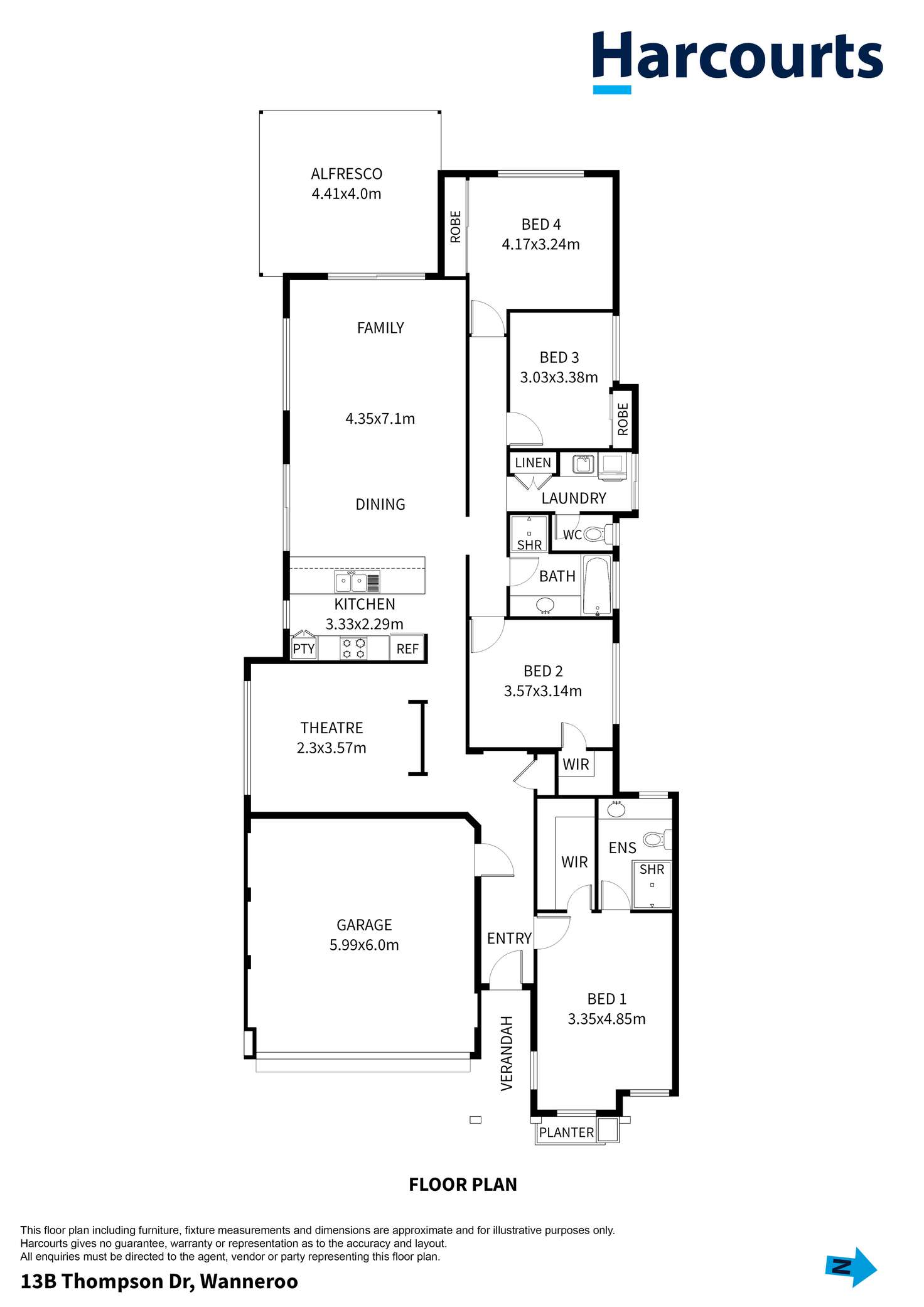 Floorplan of Homely house listing, 13B Thompson Drive, Wanneroo WA 6065