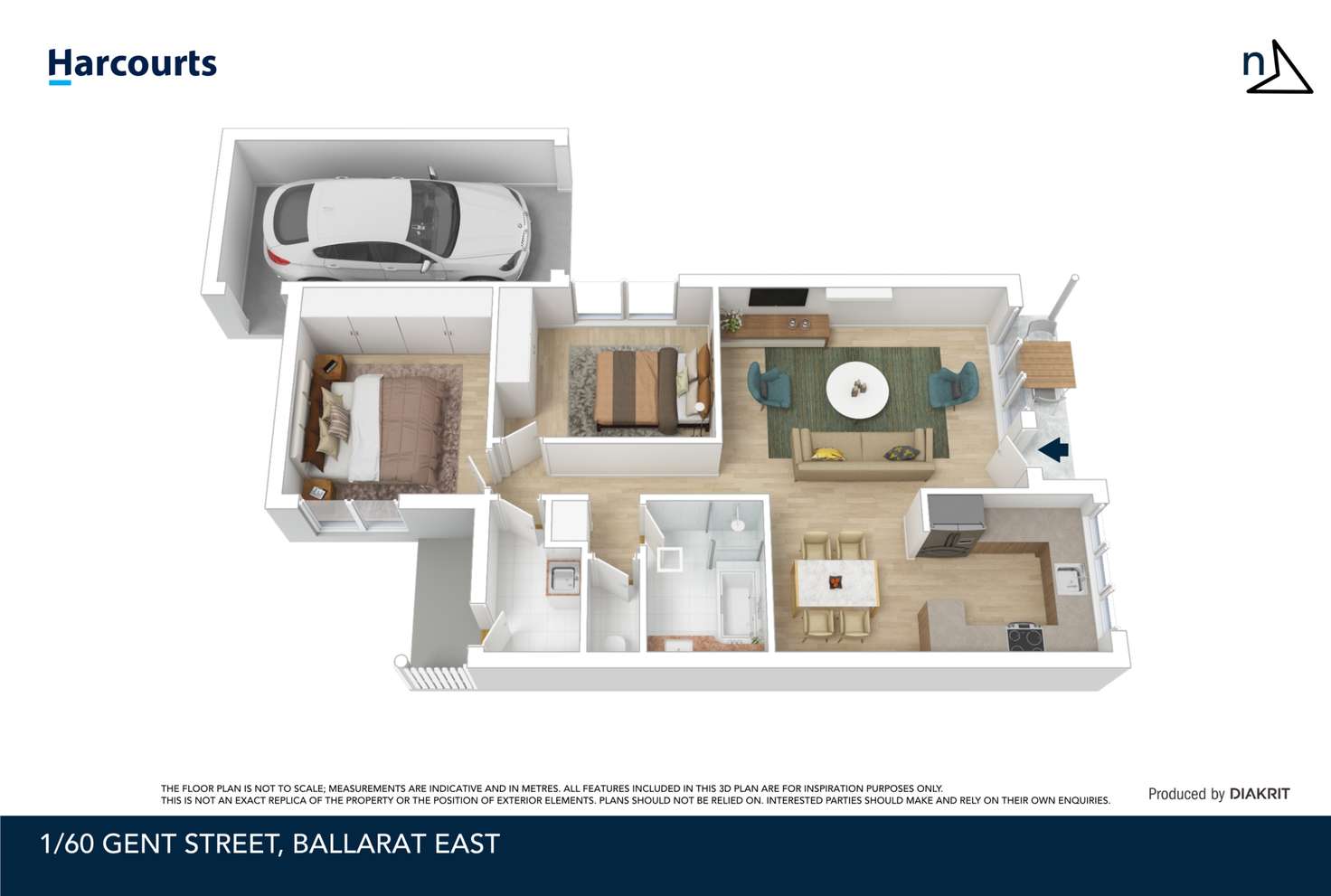 Floorplan of Homely unit listing, 1/60 Gent Street, Ballarat East VIC 3350