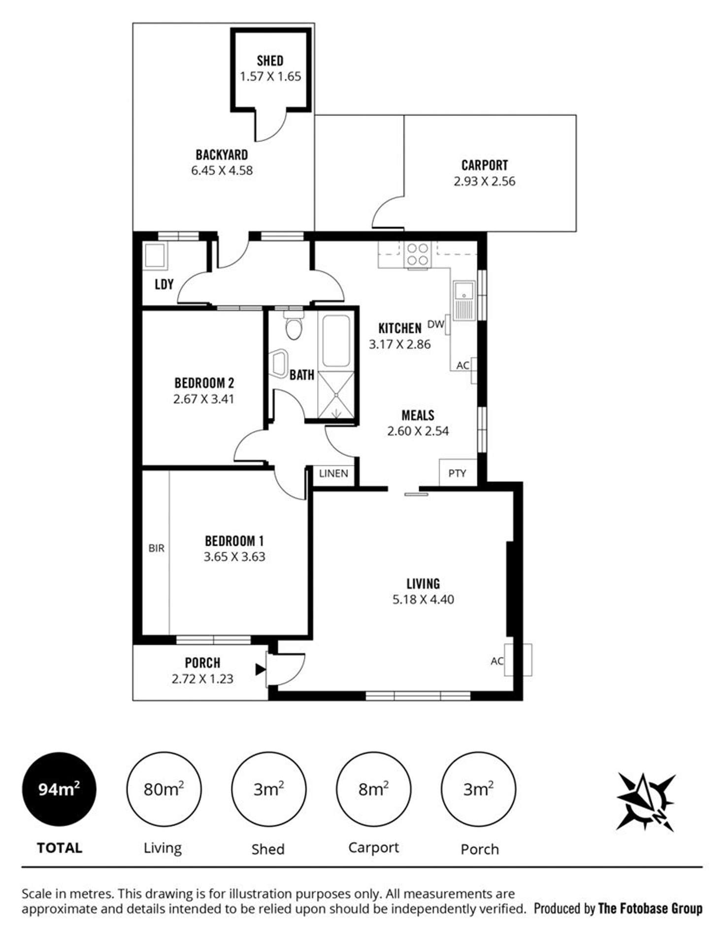 Floorplan of Homely unit listing, 1/40 Fussell Place, Alberton SA 5014