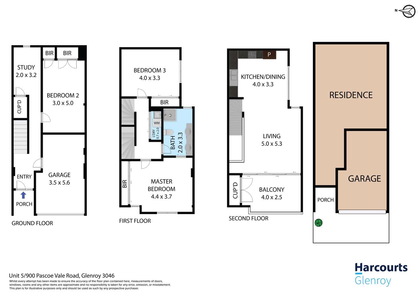 Floorplan of Homely townhouse listing, 5/900 Pascoe Vale Road, Glenroy VIC 3046