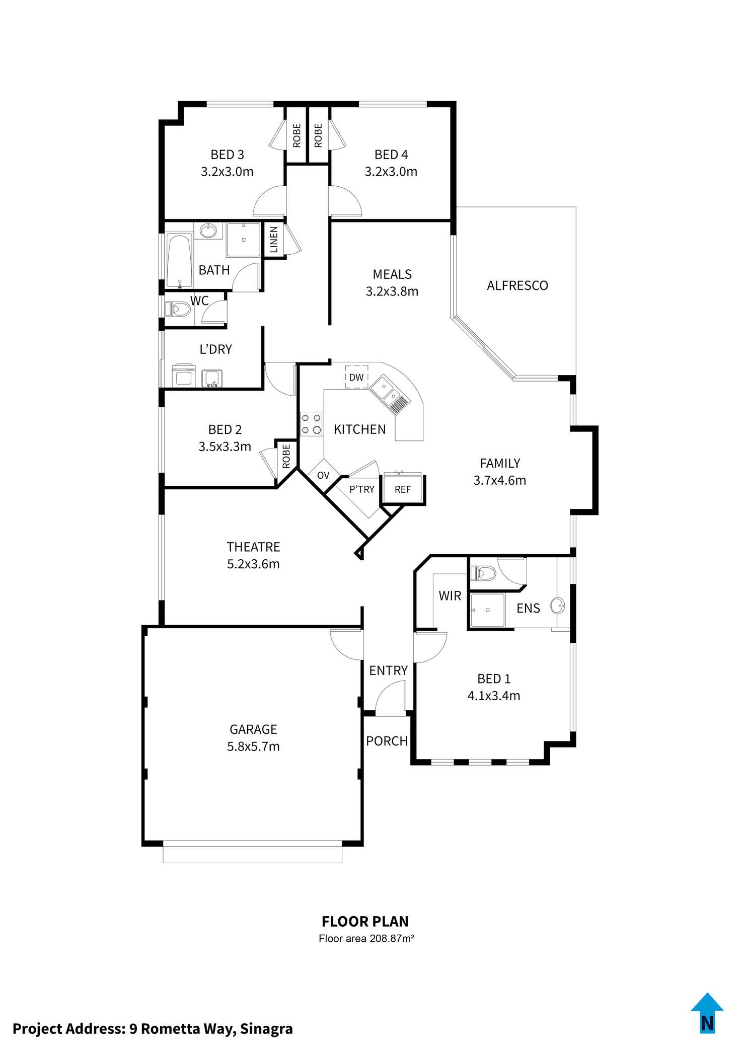 Floorplan of Homely house listing, 9 Rometta Way, Sinagra WA 6065