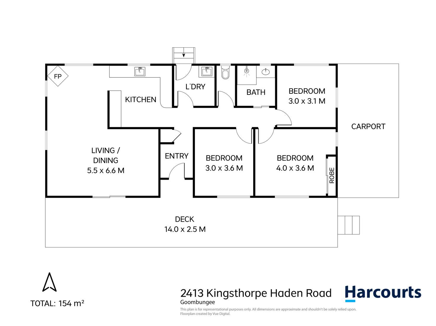 Floorplan of Homely lifestyle listing, 2413 Kingsthorpe-Haden Road, Goombungee QLD 4354