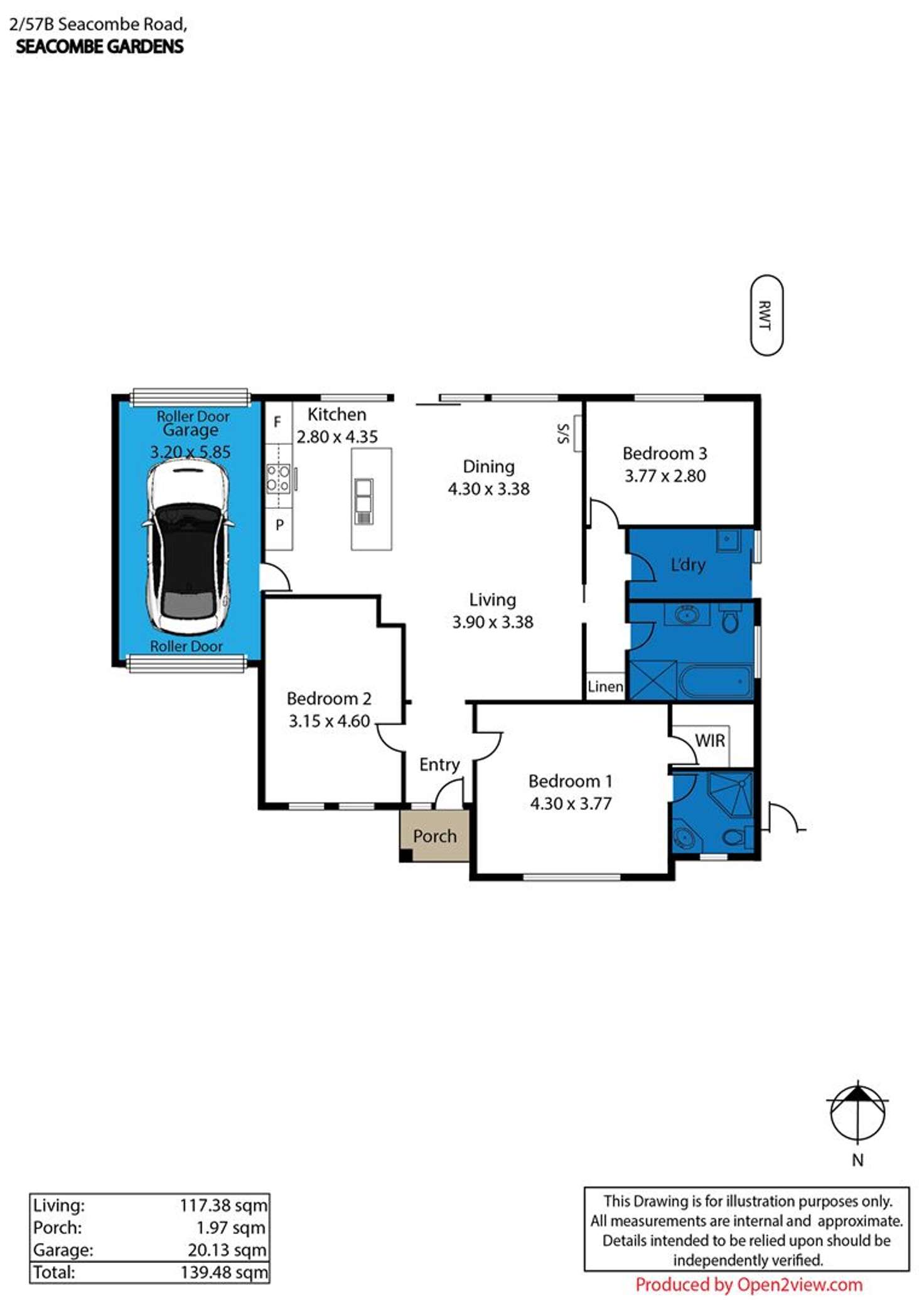 Floorplan of Homely unit listing, 2/57B Seacombe Road, Seacombe Gardens SA 5047