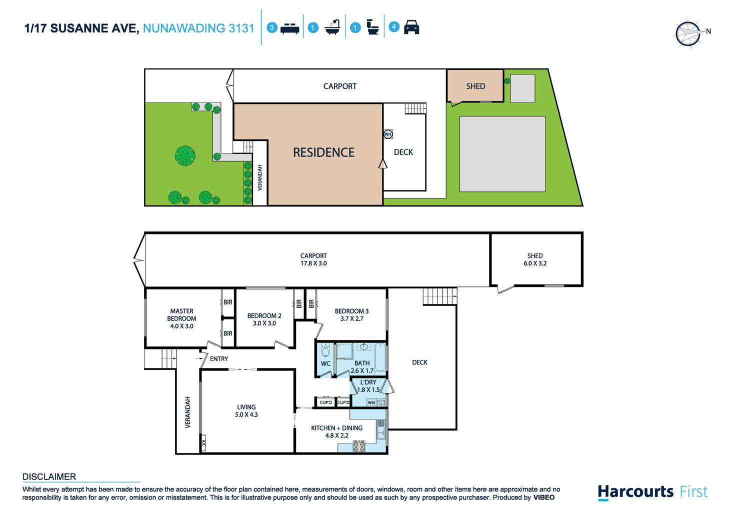 Floorplan of Homely unit listing, 1/17 Susanne Avenue, Nunawading VIC 3131