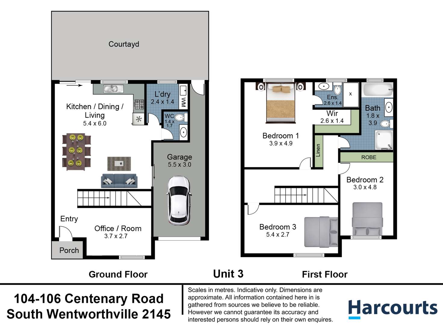 Floorplan of Homely townhouse listing, 3/104-106 Centenary Road, South Wentworthville NSW 2145