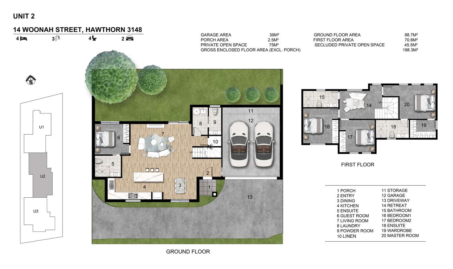 Floorplan of Homely other listing, 2/14 Woonah Street, Chadstone VIC 3148