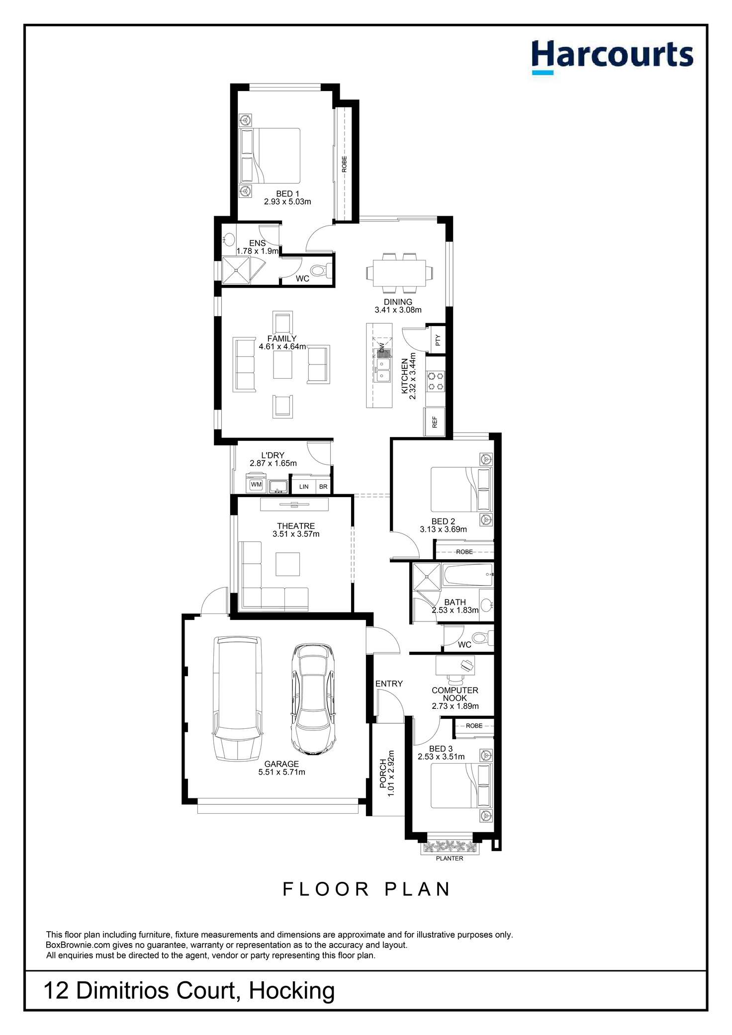 Floorplan of Homely house listing, 12 Dimitrios Court, Hocking WA 6065