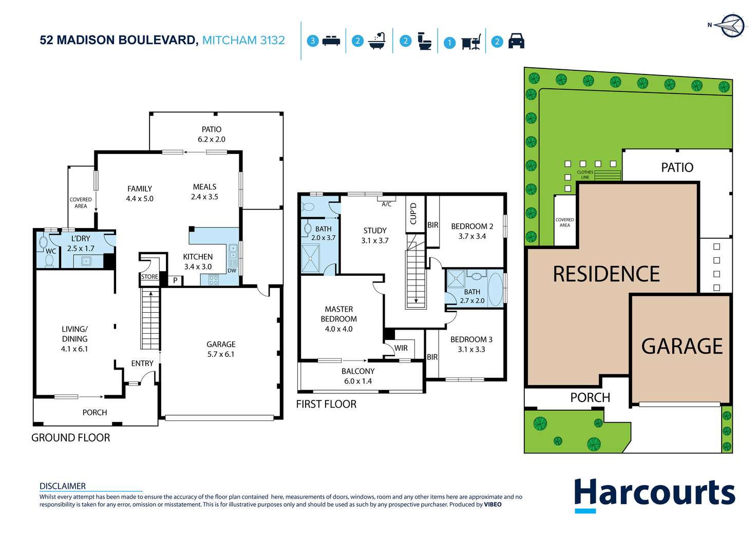 Floorplan of Homely townhouse listing, 52 Madison Boulevard, Mitcham VIC 3132