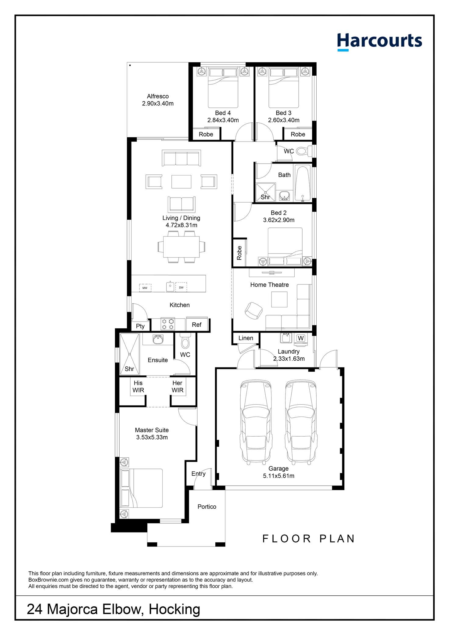 Floorplan of Homely house listing, 24 Majorca Elbow, Hocking WA 6065