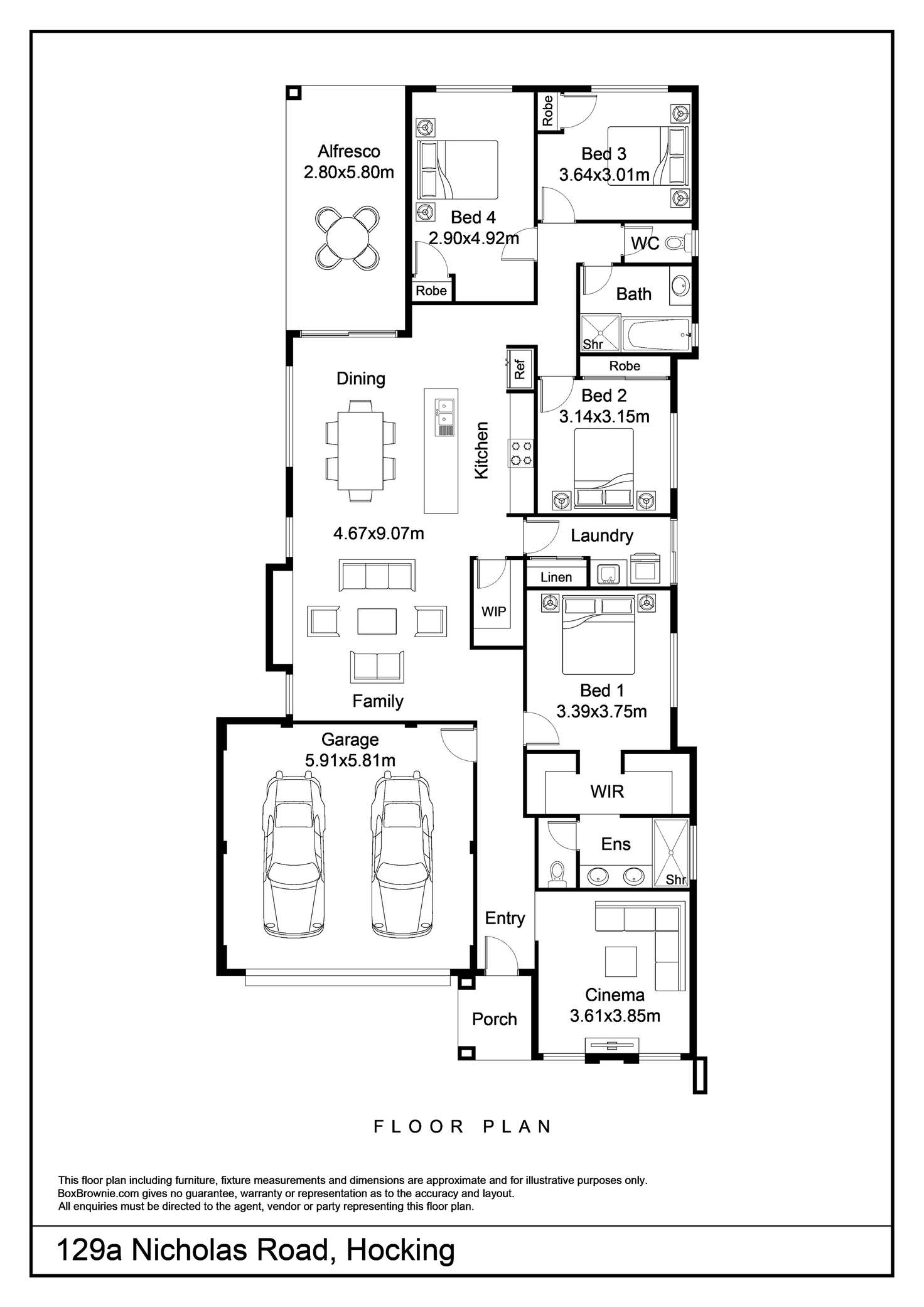 Floorplan of Homely house listing, 129A Nicholas Road, Hocking WA 6065