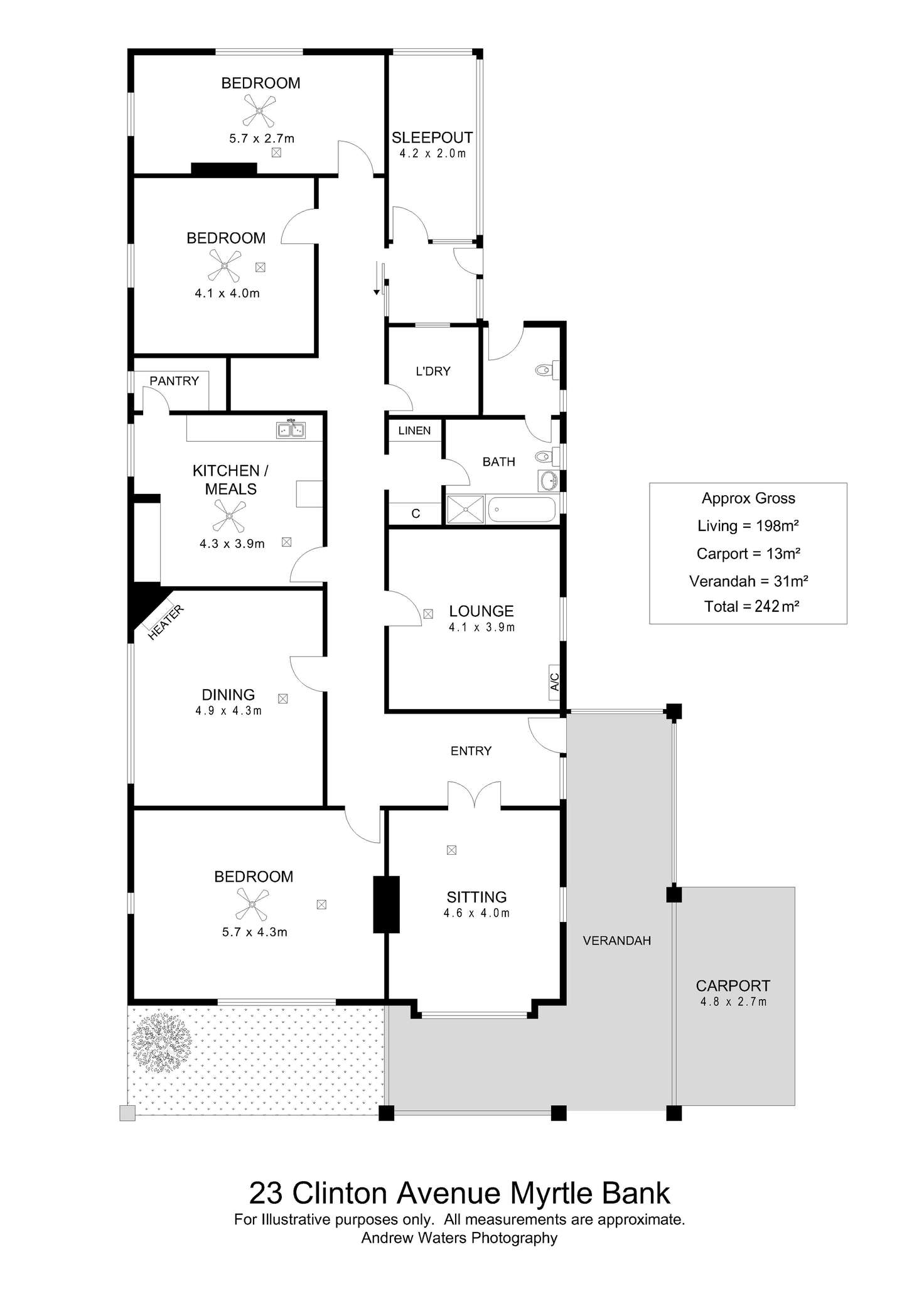 Floorplan of Homely house listing, 23 Clinton Avenue, Myrtle Bank SA 5064