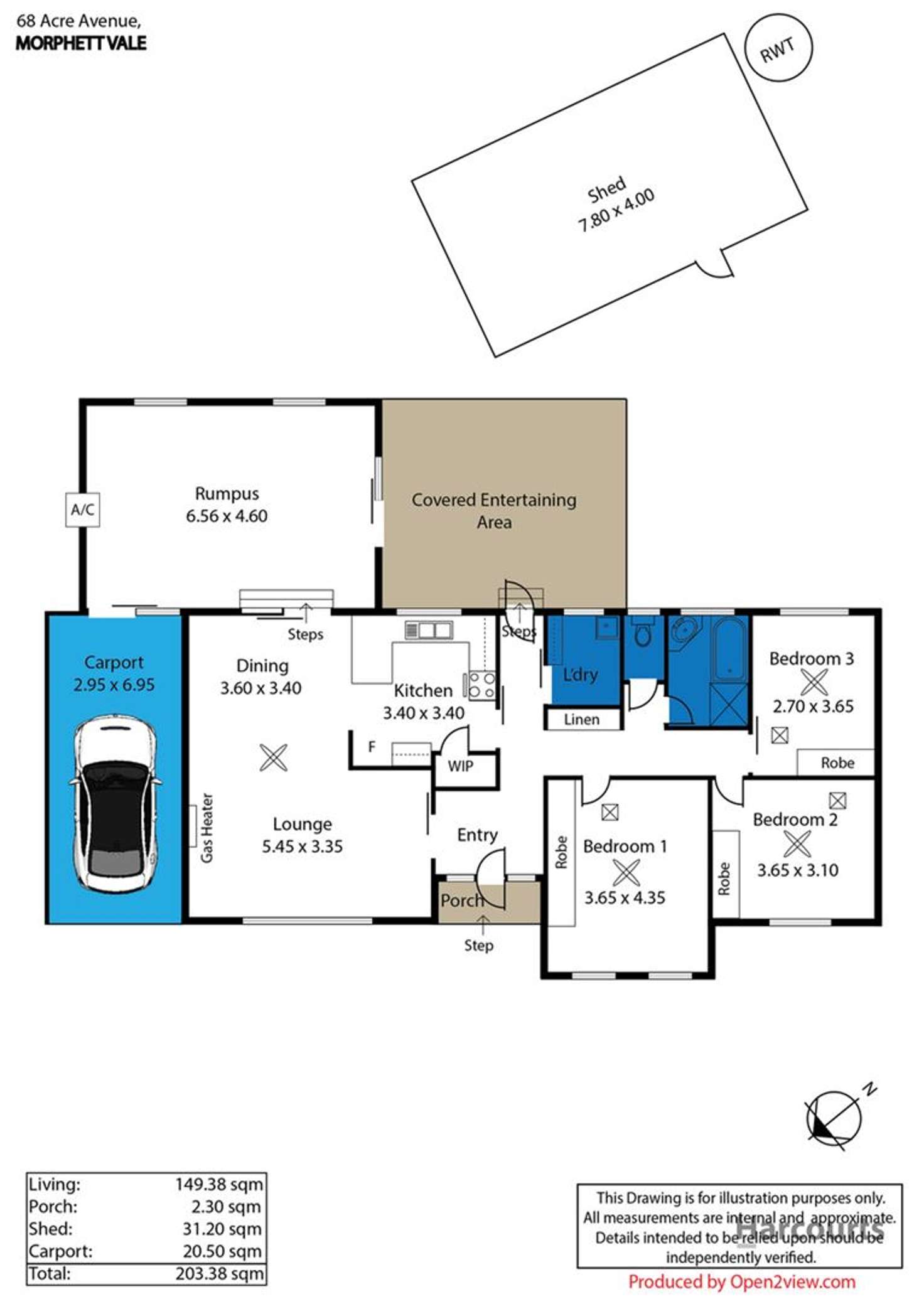 Floorplan of Homely house listing, 68 Acre Avenue, Morphett Vale SA 5162