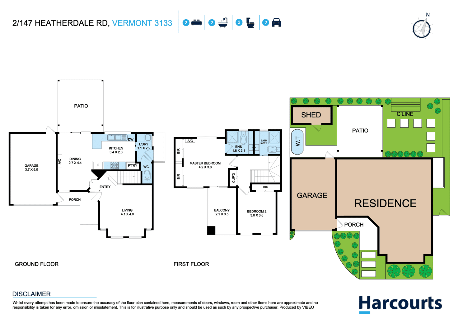 Floorplan of Homely townhouse listing, 2/147 Heatherdale Road, Vermont VIC 3133