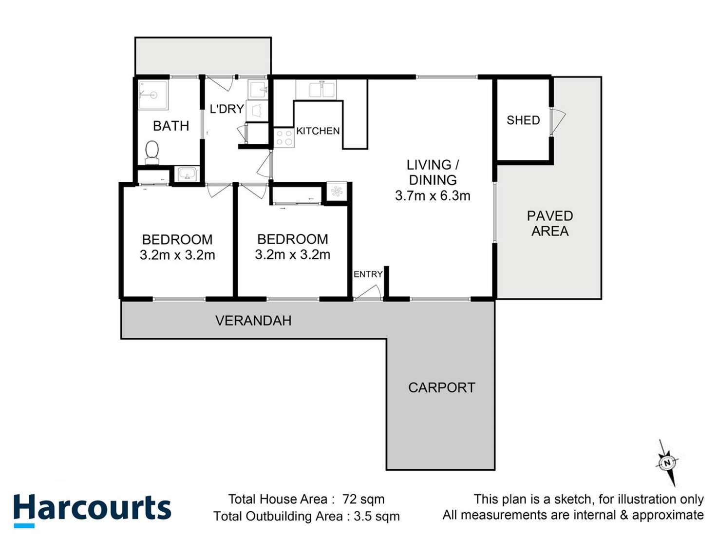 Floorplan of Homely unit listing, 3/109 Main Street, Huonville TAS 7109