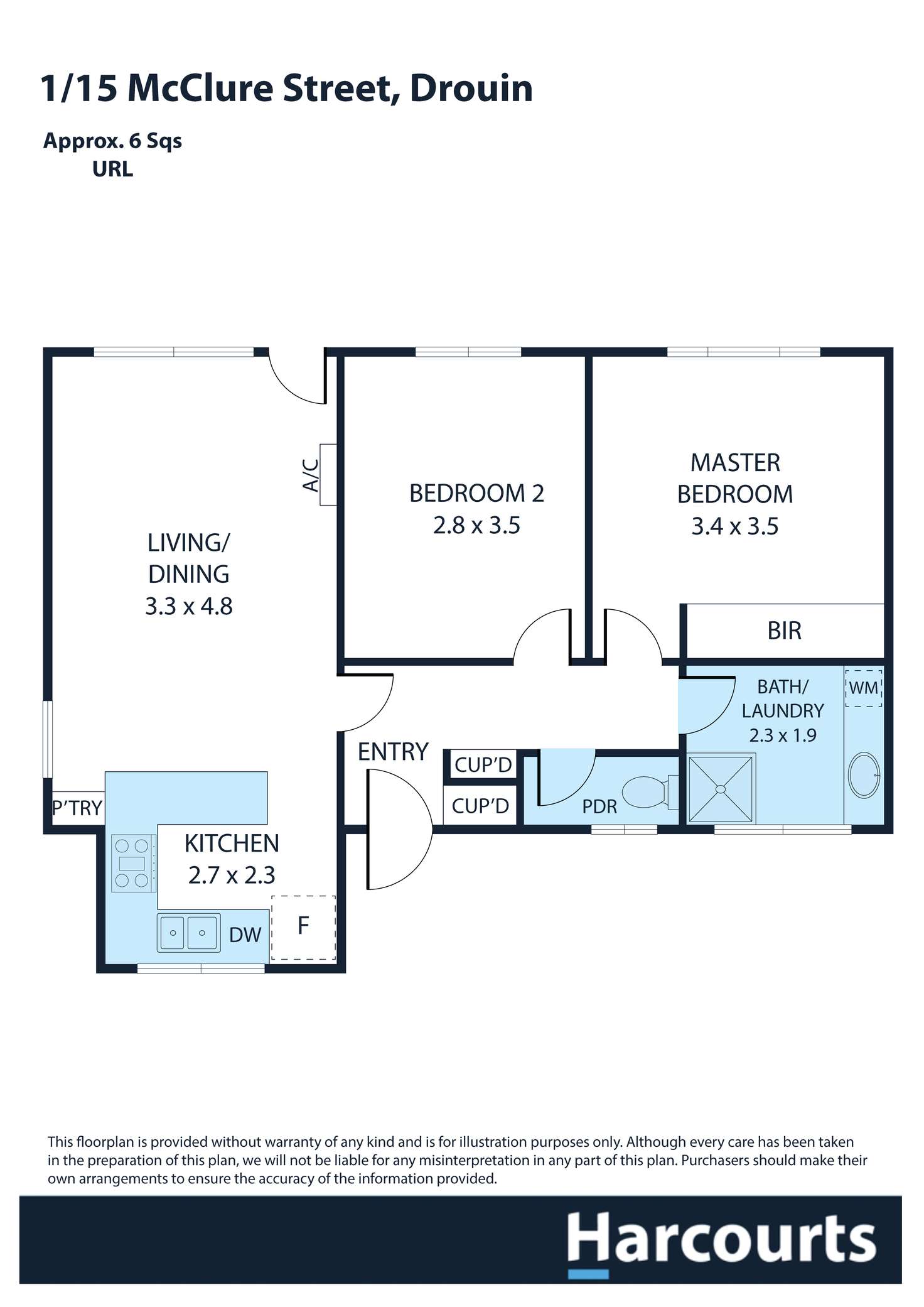 Floorplan of Homely house listing, 1/15 McClure Street, Drouin VIC 3818