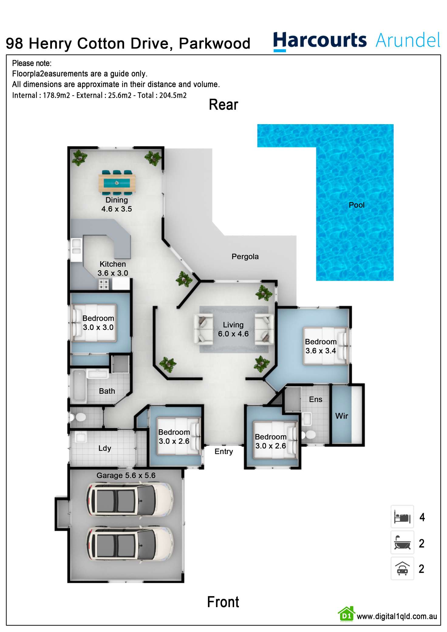 Floorplan of Homely house listing, 98 Henry Cotton Drive, Parkwood QLD 4214