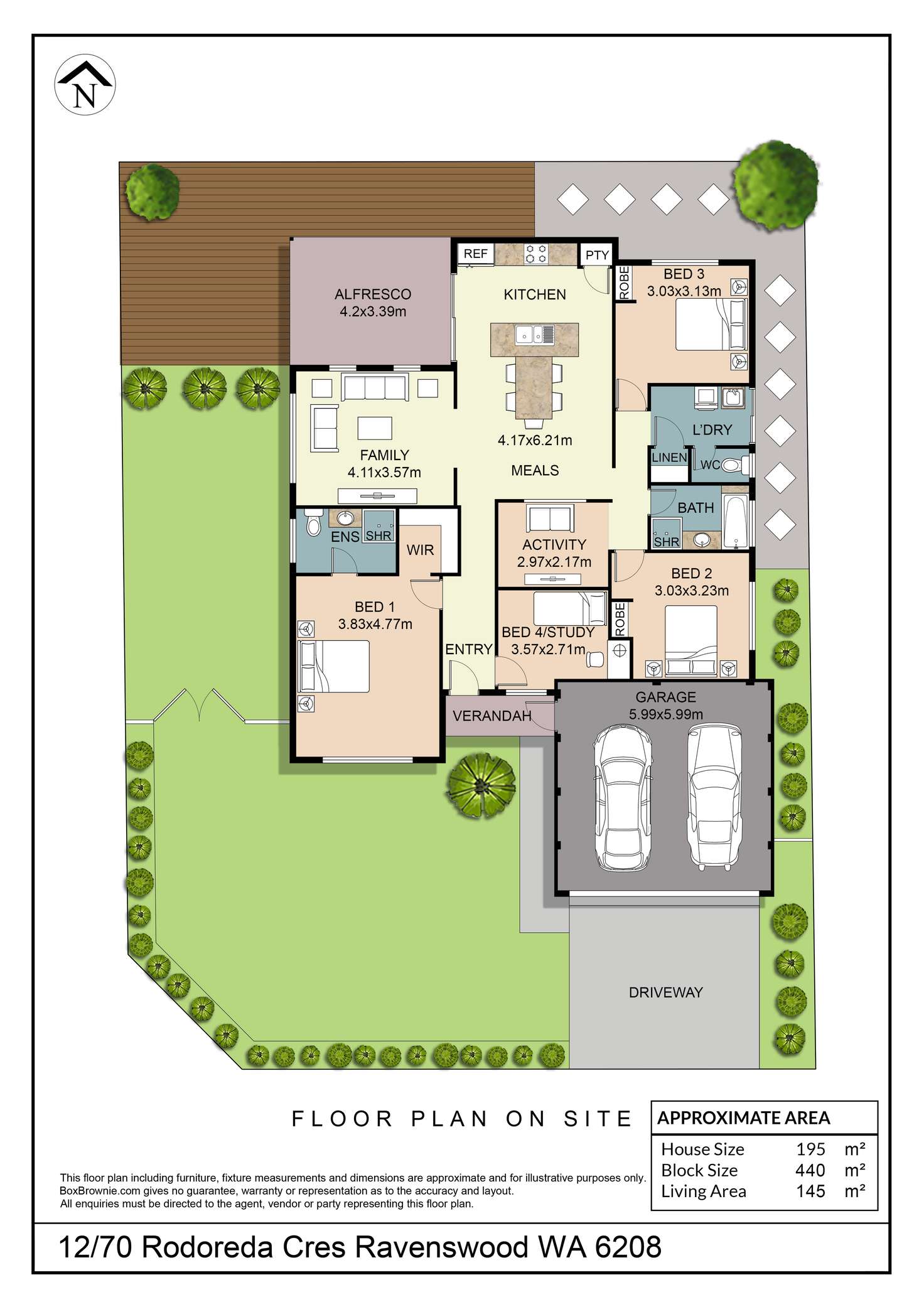 Floorplan of Homely house listing, 12/70 Rodoreda Crescent, Ravenswood WA 6208