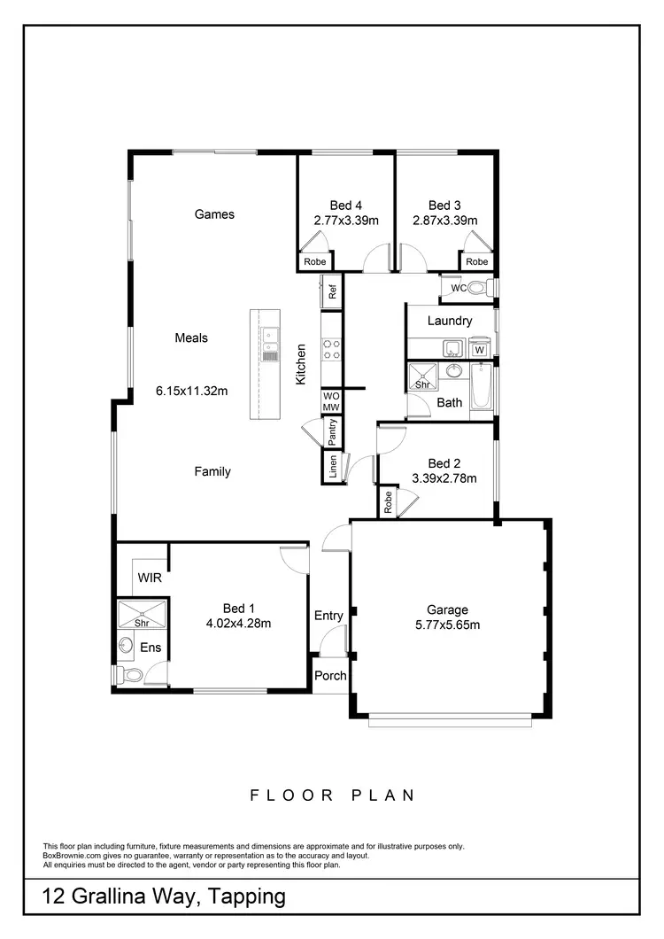 Floorplan of Homely house listing, 12 Grallina Way, Tapping WA 6065