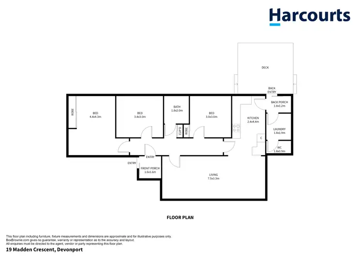 Floorplan of Homely house listing, 19 Madden Crescent, Devonport TAS 7310