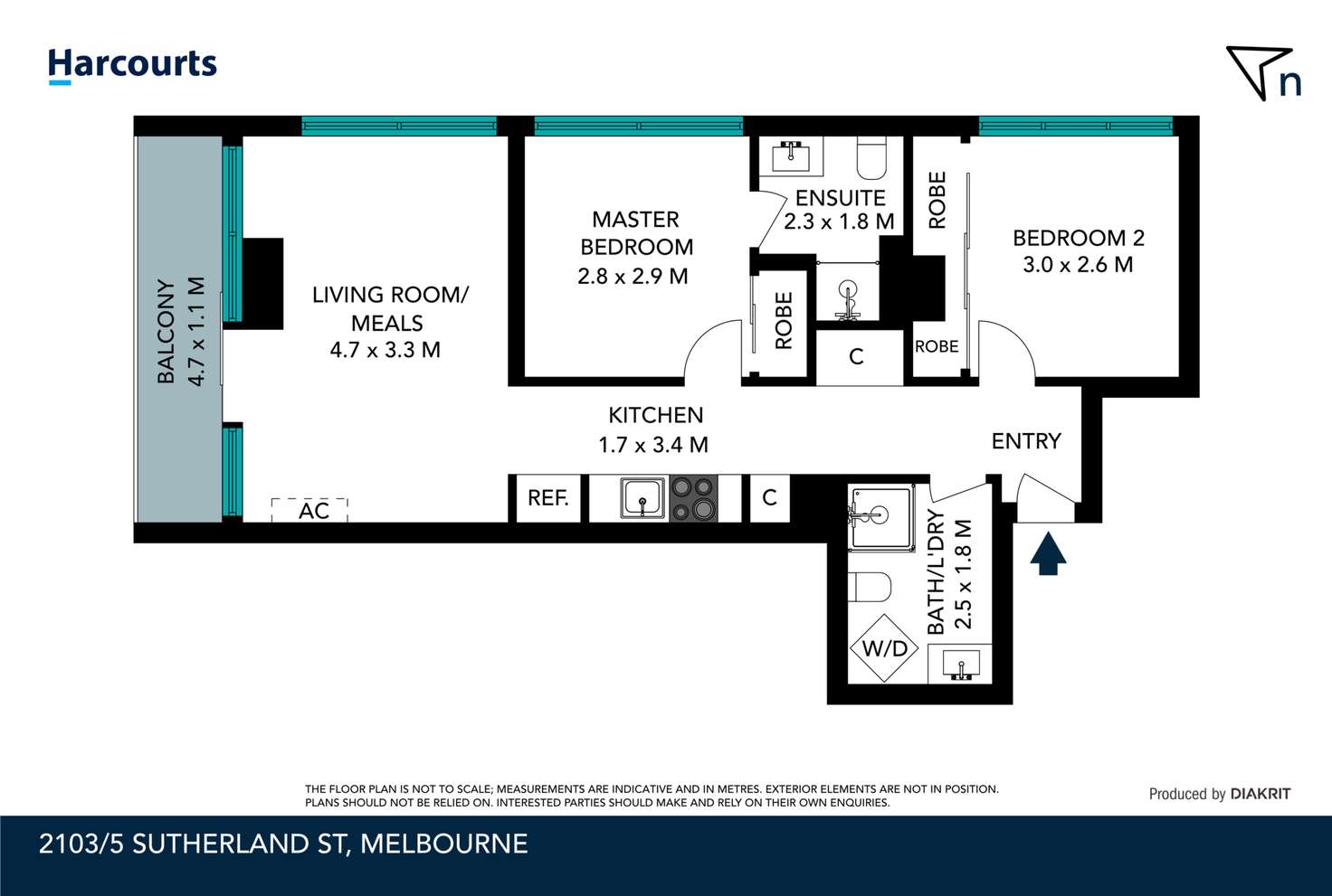 Floorplan of Homely apartment listing, 2103/5 Sutherland Street, Melbourne VIC 3000