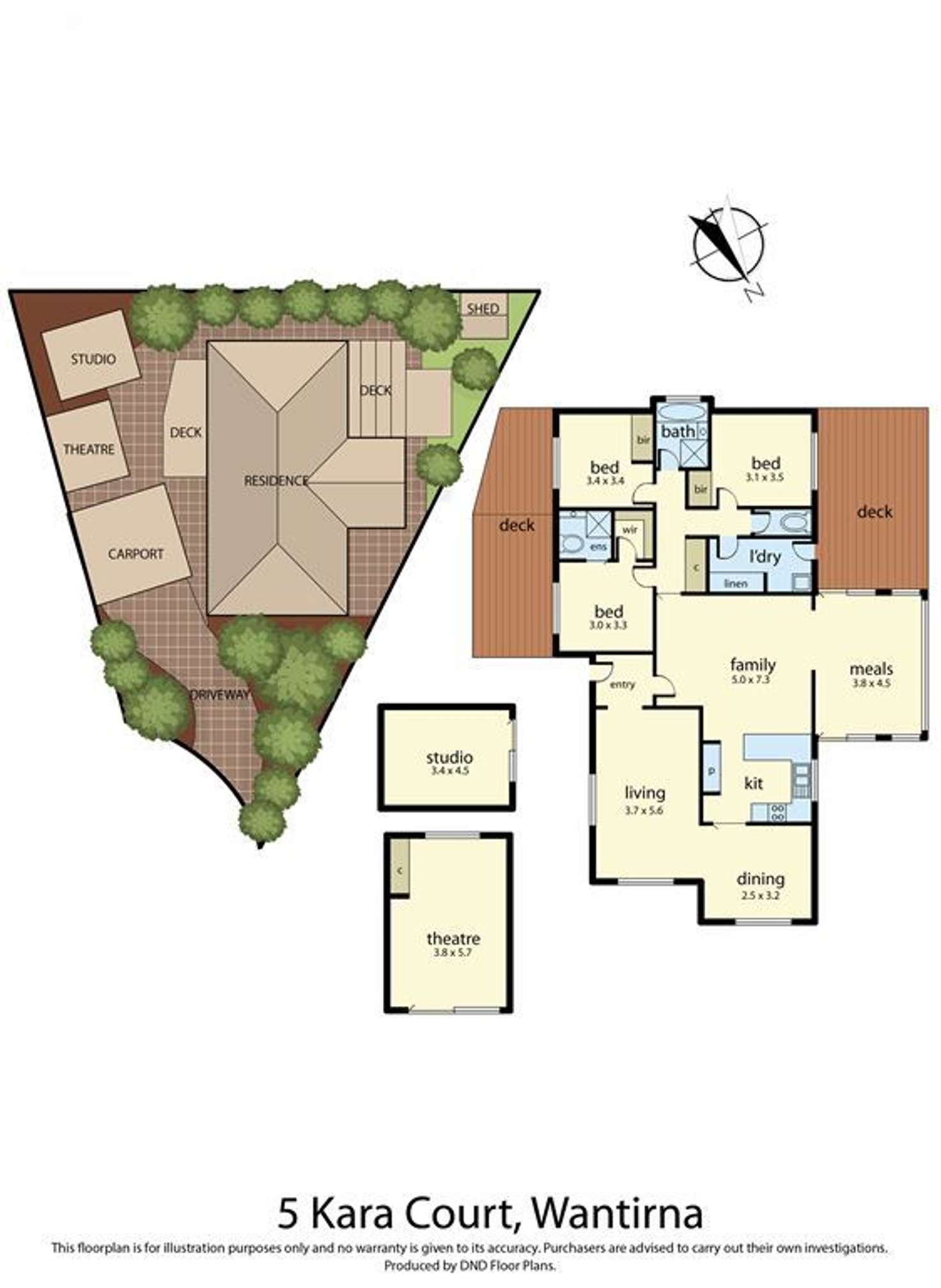 Floorplan of Homely house listing, 5 Kara Court, Wantirna VIC 3152