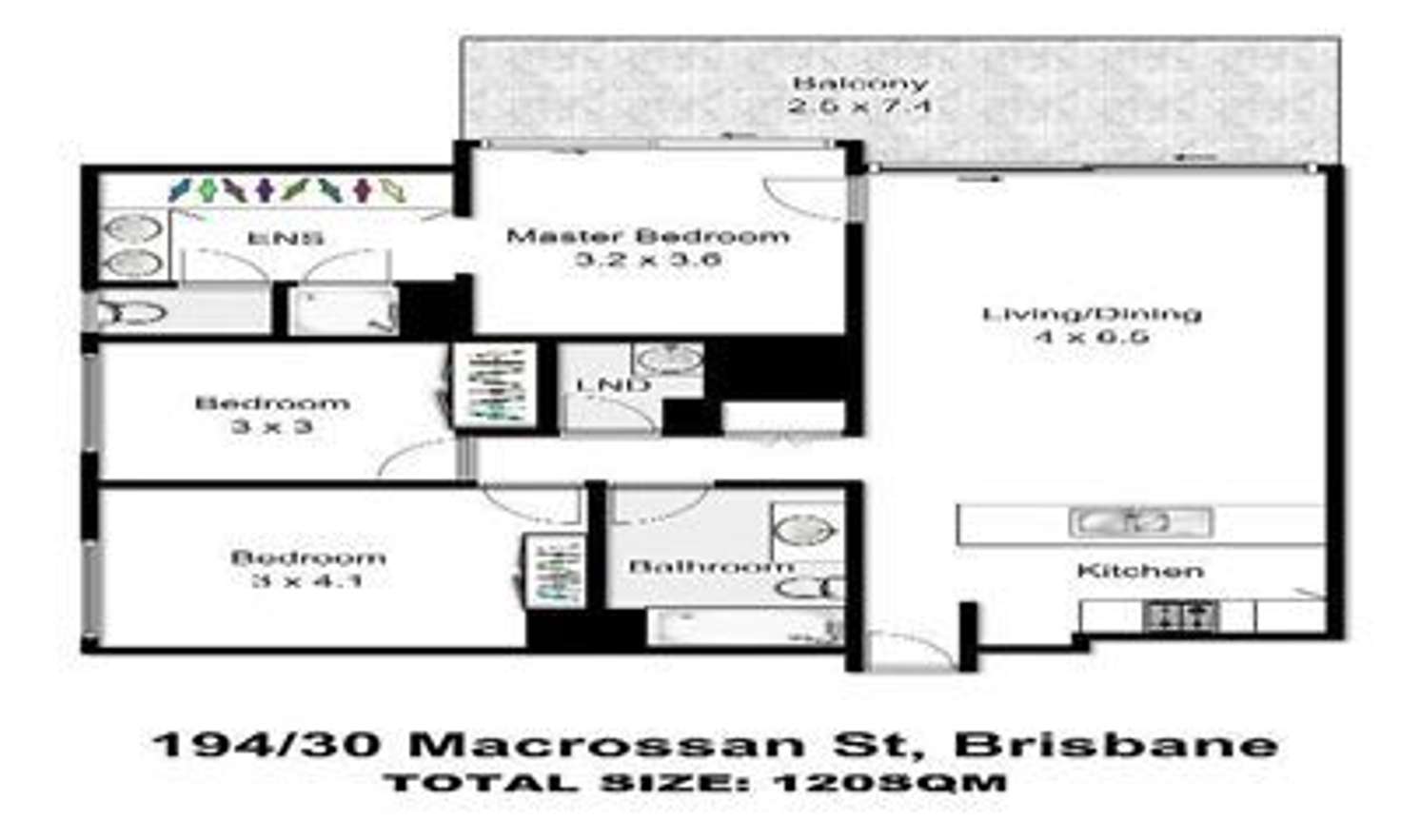 Floorplan of Homely unit listing, 194/30 Macrossan Street, Brisbane City QLD 4000