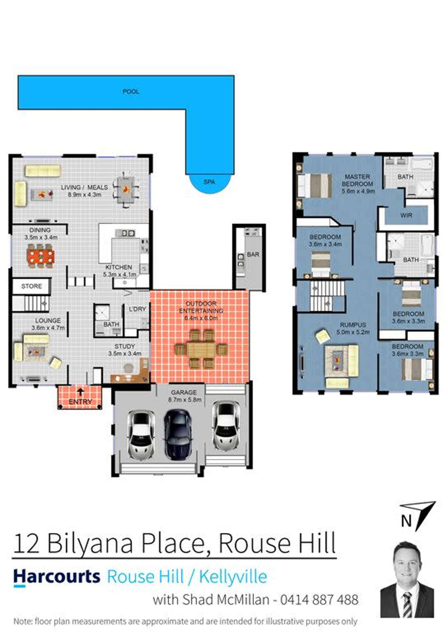Floorplan of Homely house listing, 12 Bilyana Place, Rouse Hill NSW 2155