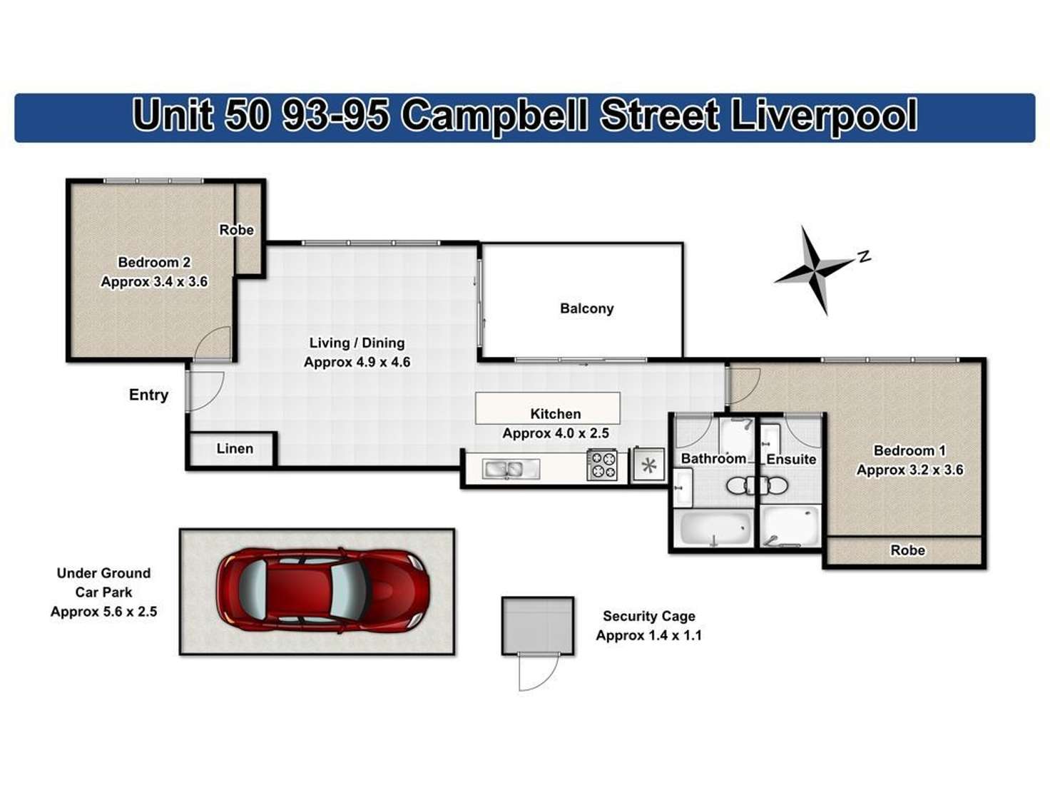 Floorplan of Homely apartment listing, 50/93-95 Campbell Street, Liverpool NSW 2170