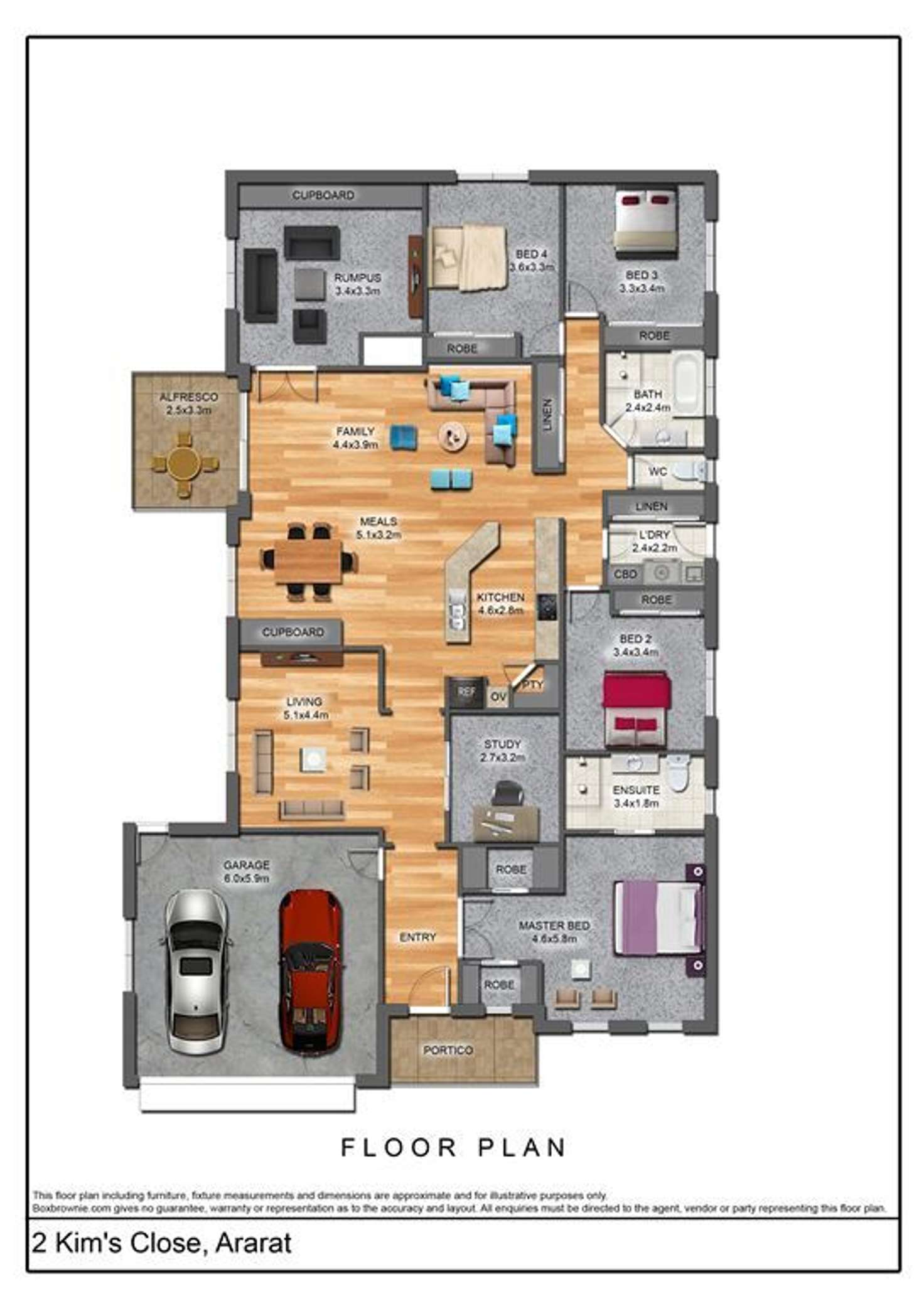 Floorplan of Homely house listing, 2 Kims Close, Ararat VIC 3377