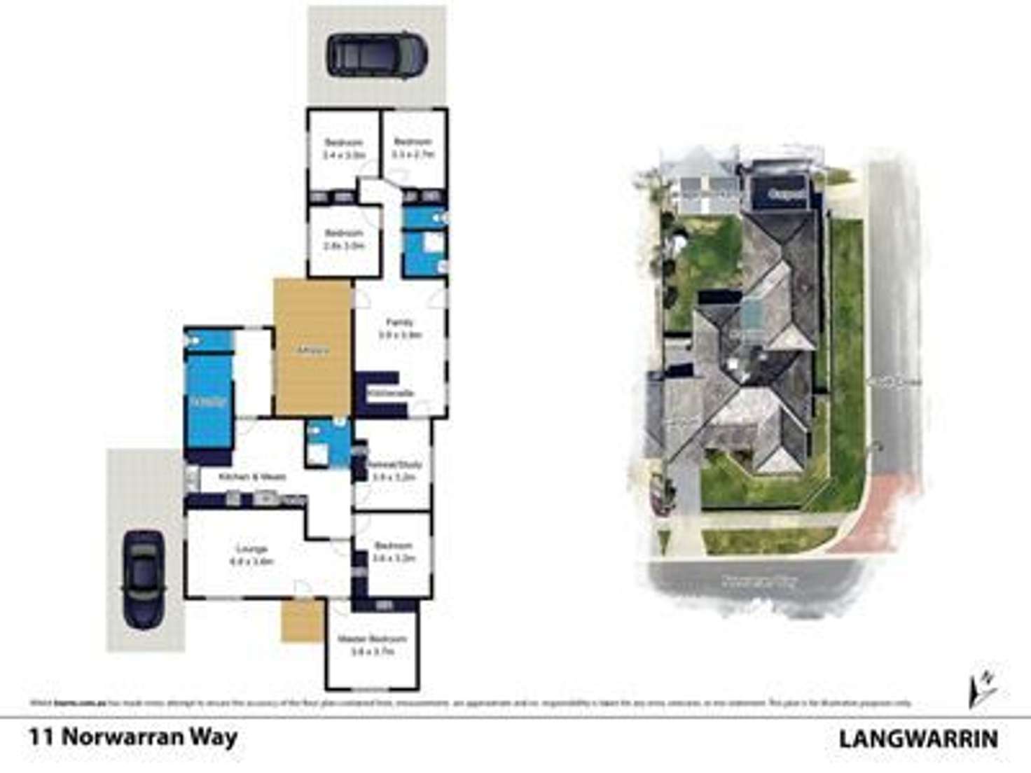 Floorplan of Homely house listing, 11 Norwarran Way, Langwarrin VIC 3910