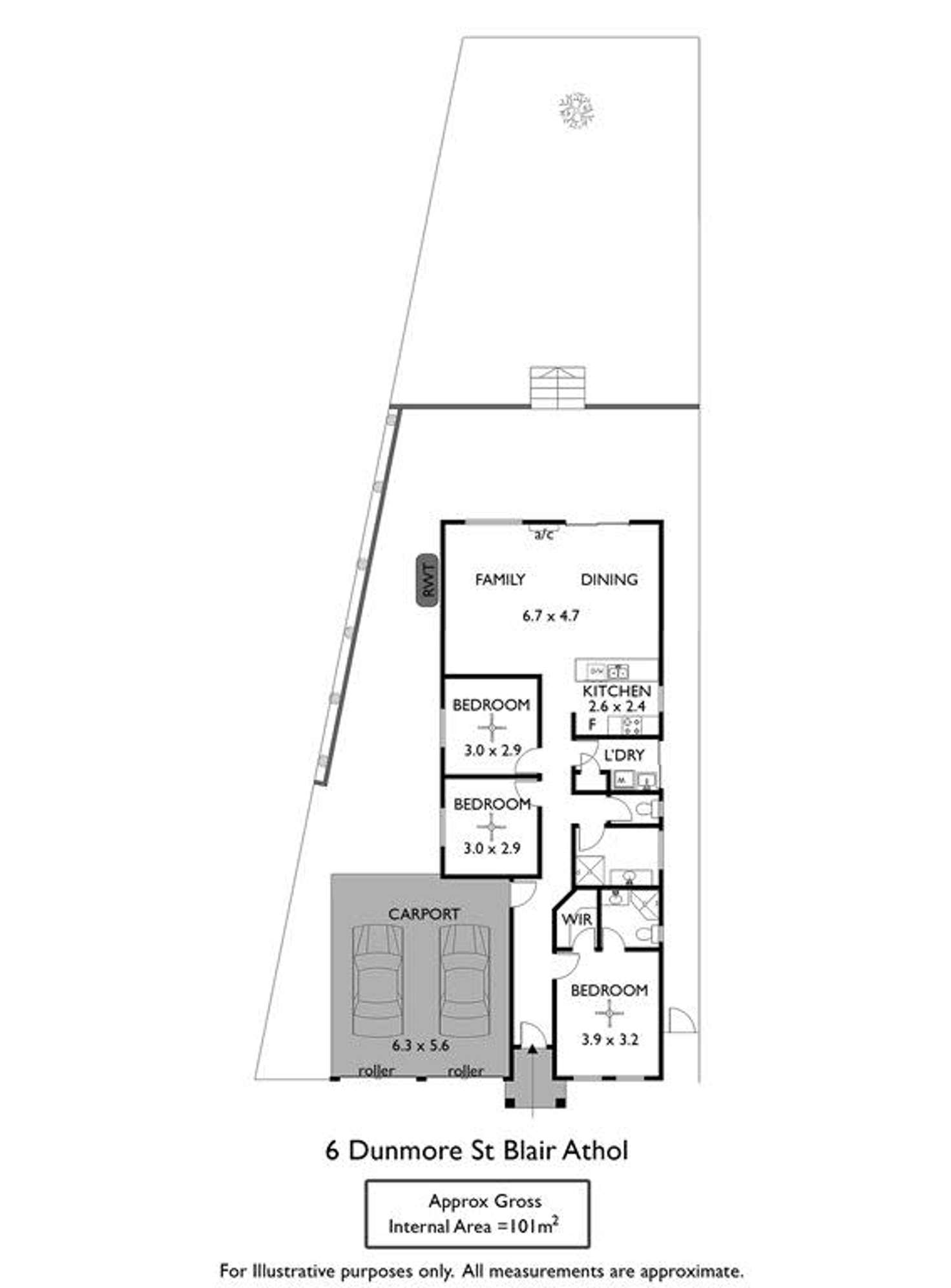 Floorplan of Homely house listing, 6 Dunmore Street, Blair Athol SA 5084