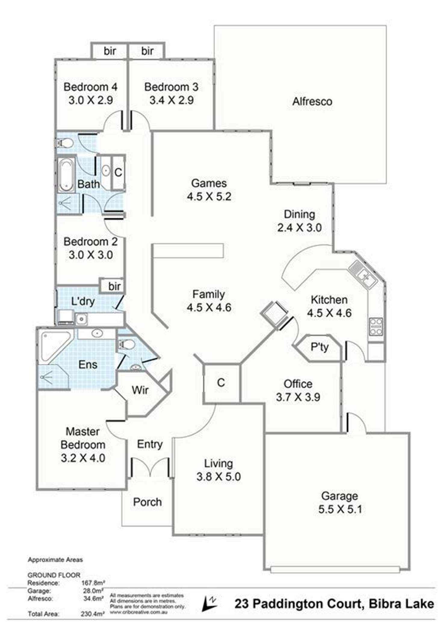 Floorplan of Homely house listing, 23 Paddington Court, Bibra Lake WA 6163