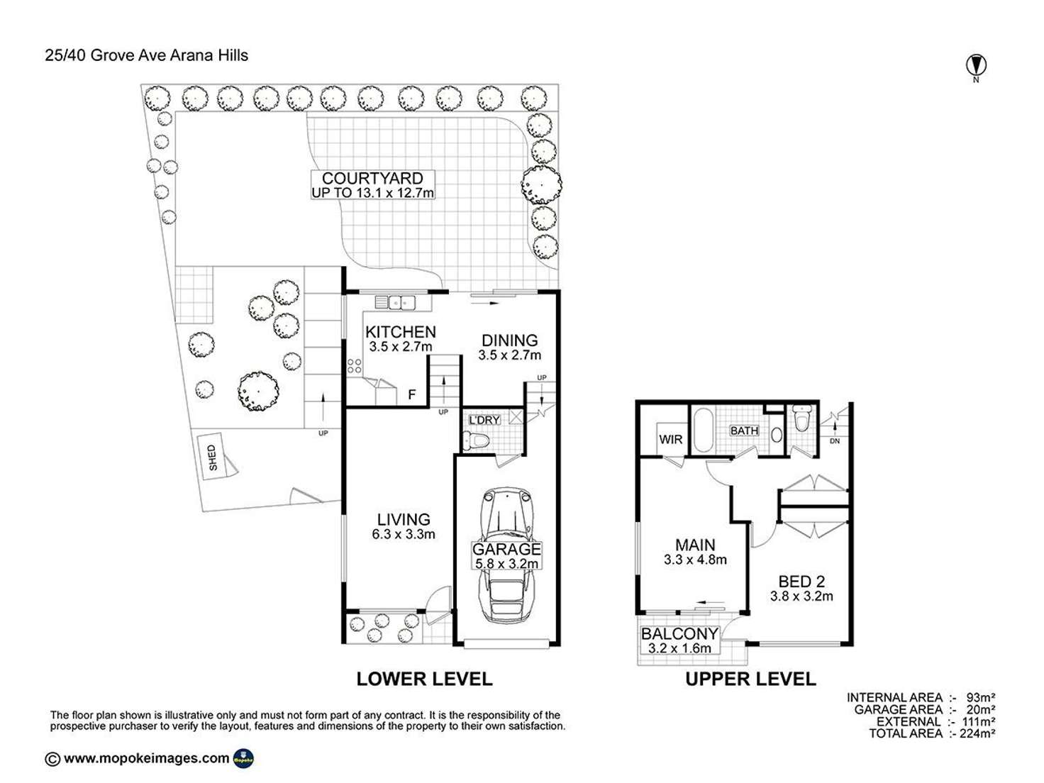 Floorplan of Homely townhouse listing, 25/40 Grove Avenue, Arana Hills QLD 4054