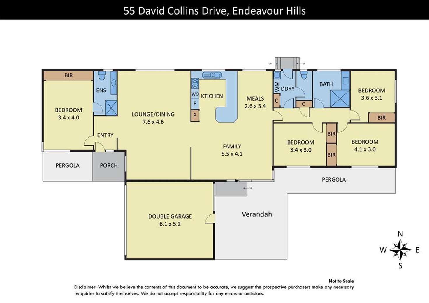 Floorplan of Homely house listing, 55 David Collins Drive, Endeavour Hills VIC 3802