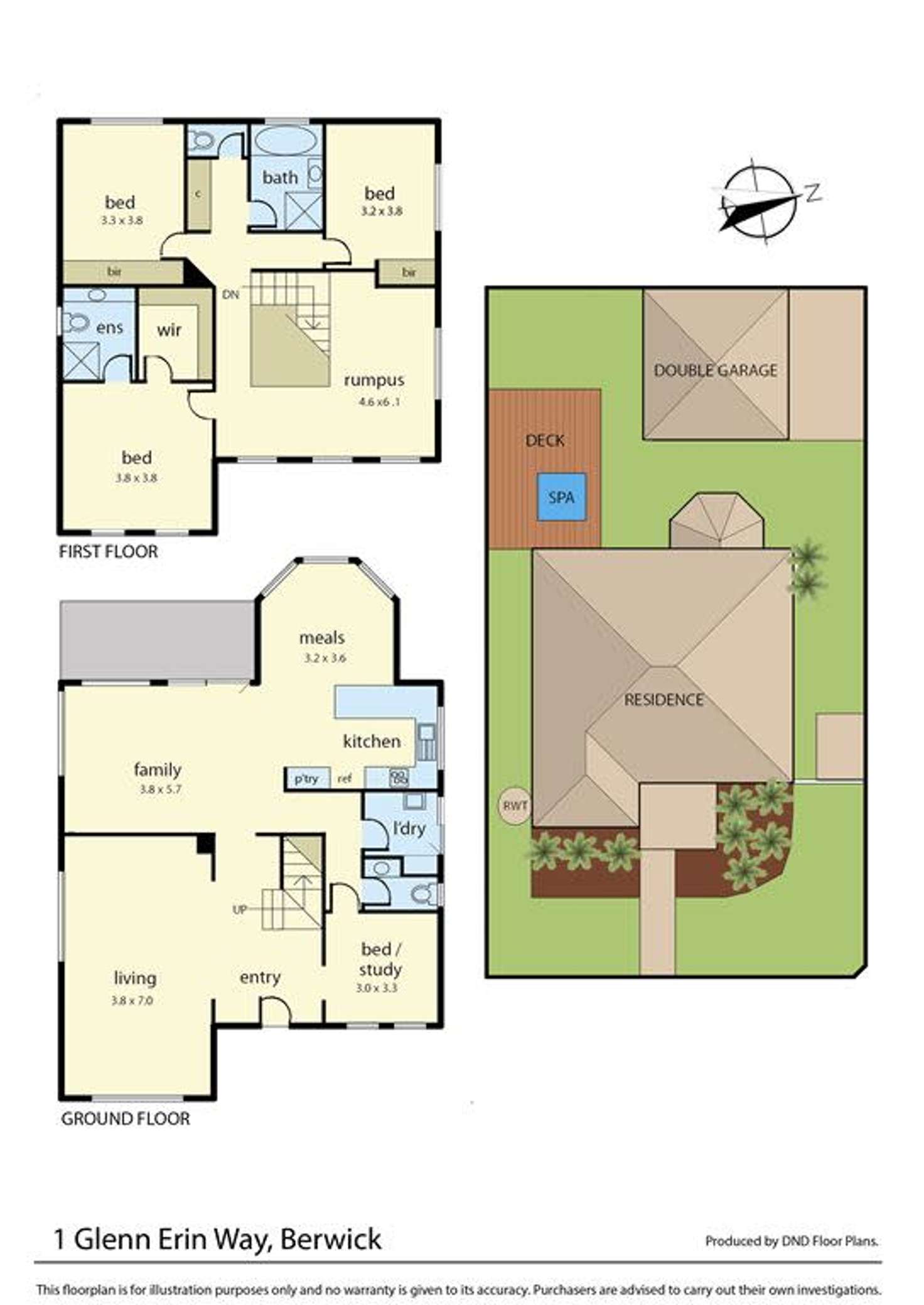 Floorplan of Homely house listing, 1 Glenn Erin Way, Berwick VIC 3806