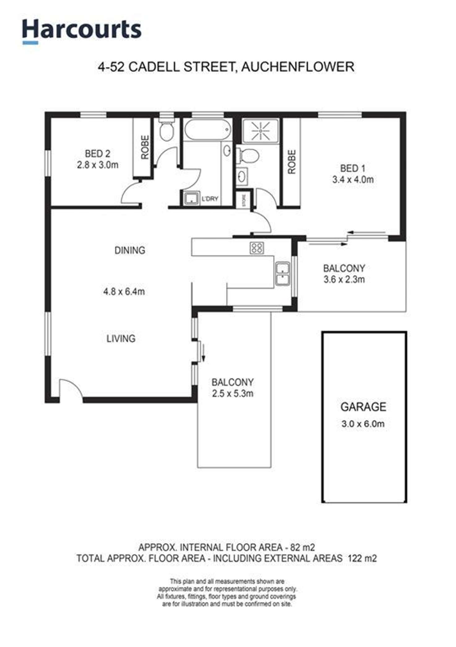 Floorplan of Homely unit listing, 4/52 Cadell Street, Auchenflower QLD 4066