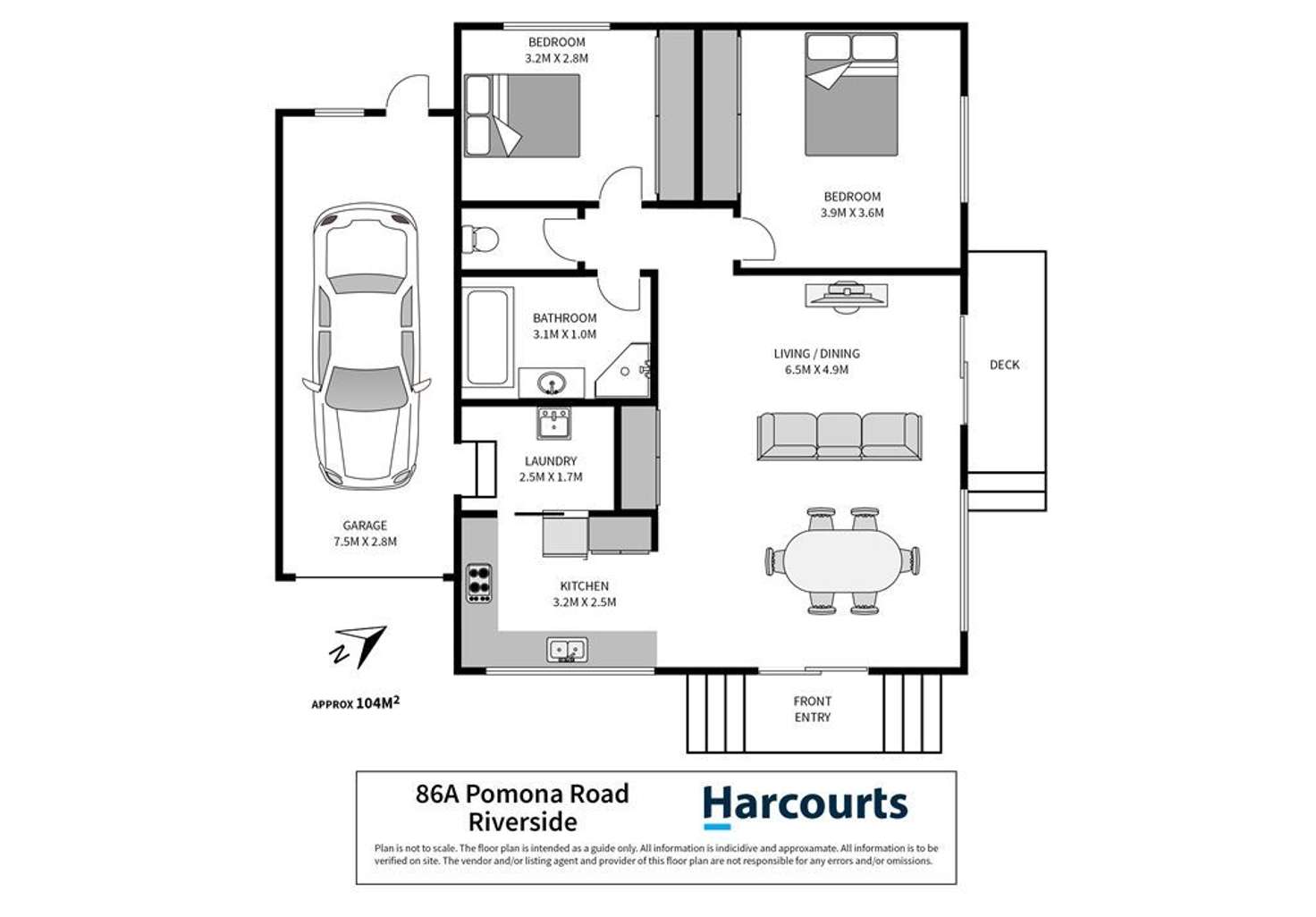 Floorplan of Homely unit listing, Unit 3/86 Pomona Road, Riverside TAS 7250
