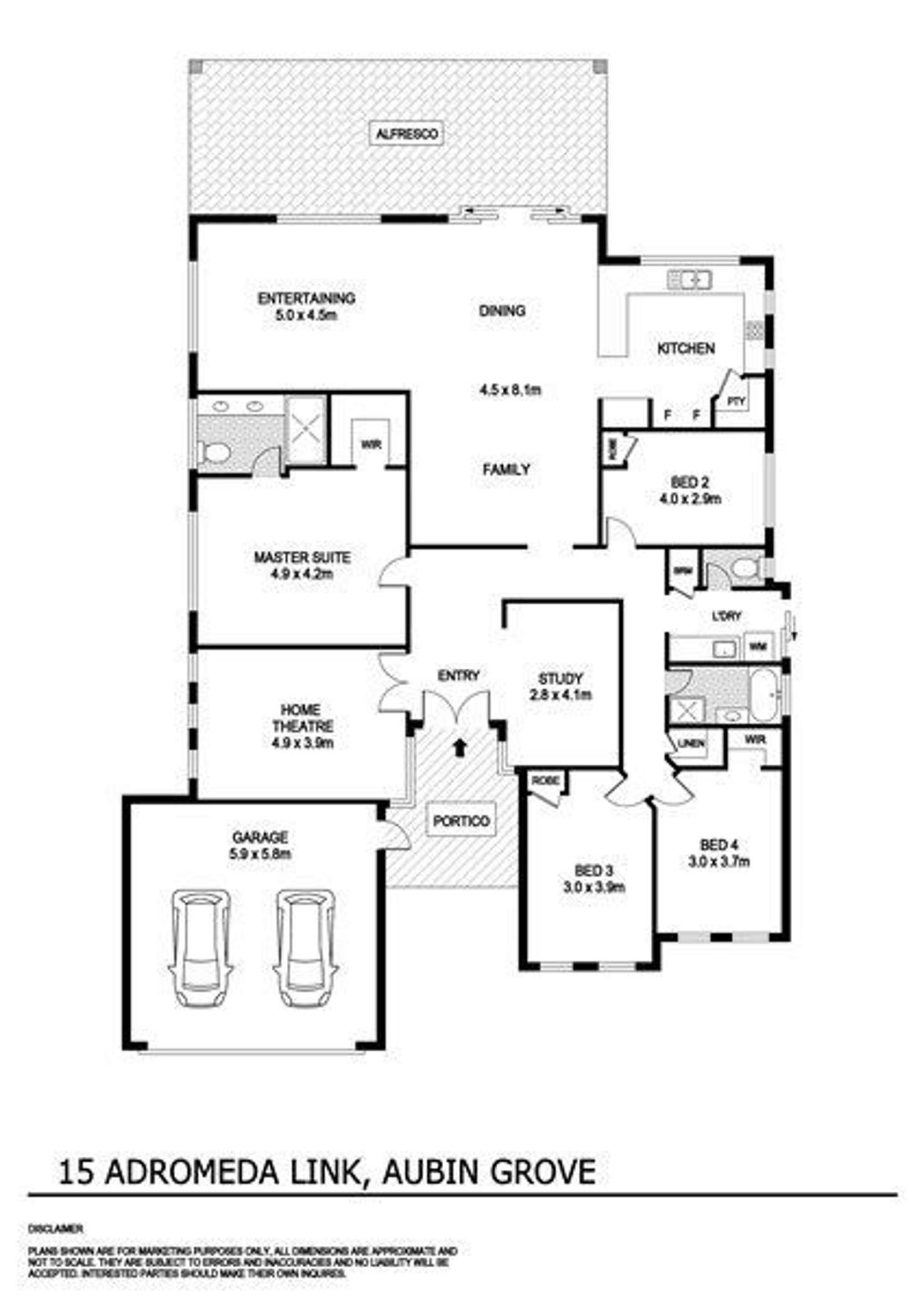 Floorplan of Homely house listing, 15 Adromeda Link, Aubin Grove WA 6164