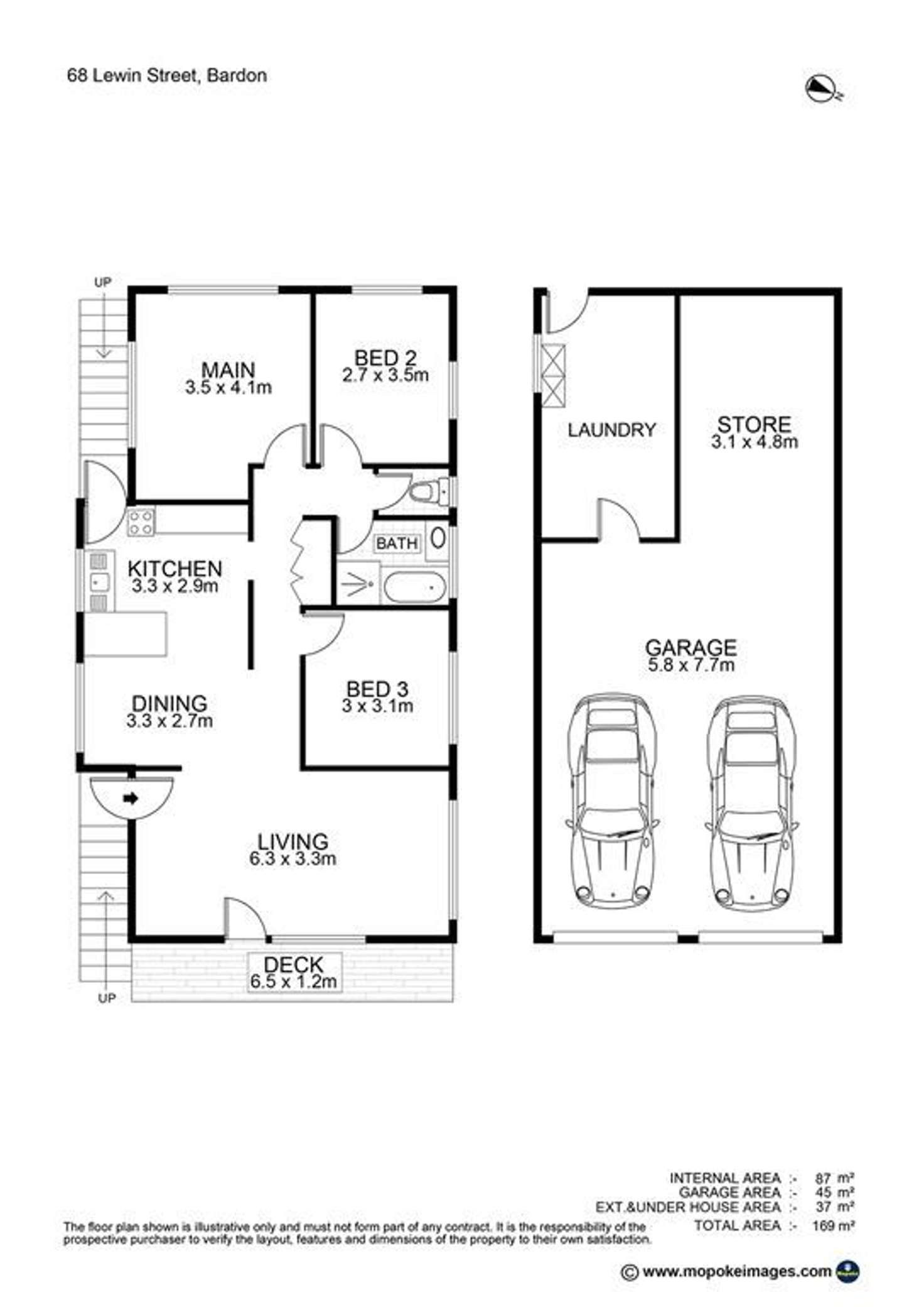 Floorplan of Homely house listing, 68 Lewin Street, Bardon QLD 4065