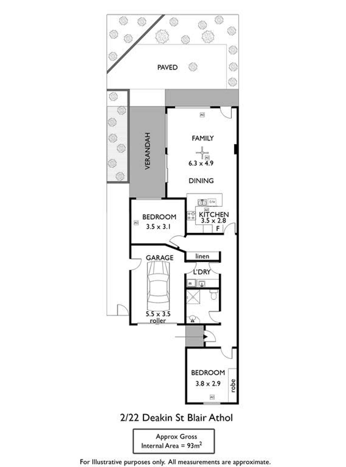 Floorplan of Homely unit listing, 2/22 Deakin Street, Blair Athol SA 5084