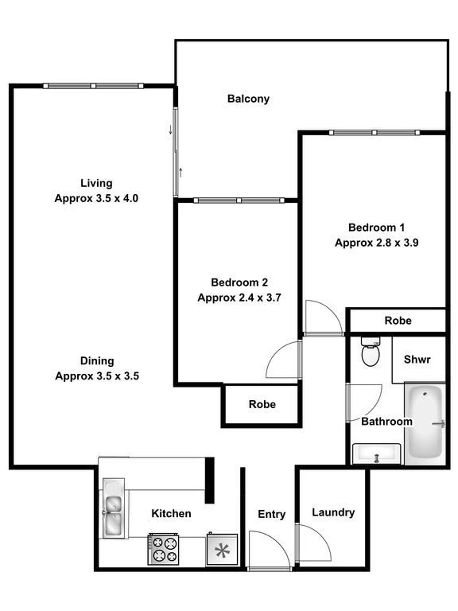 Floorplan of Homely unit listing, 46/3-5 Atkinson Street, Liverpool NSW 2170