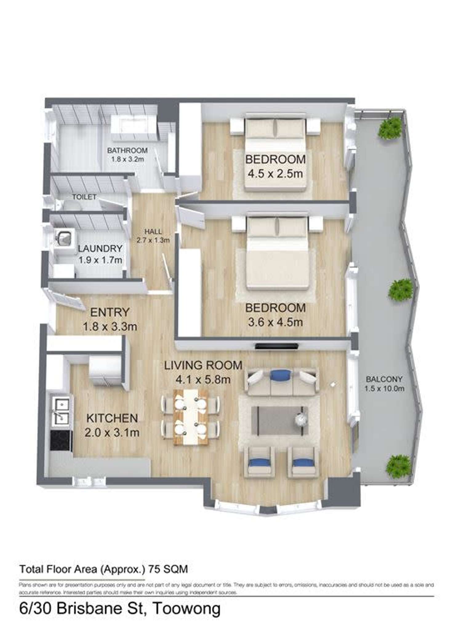 Floorplan of Homely unit listing, 6/30 Brisbane Street, Toowong QLD 4066