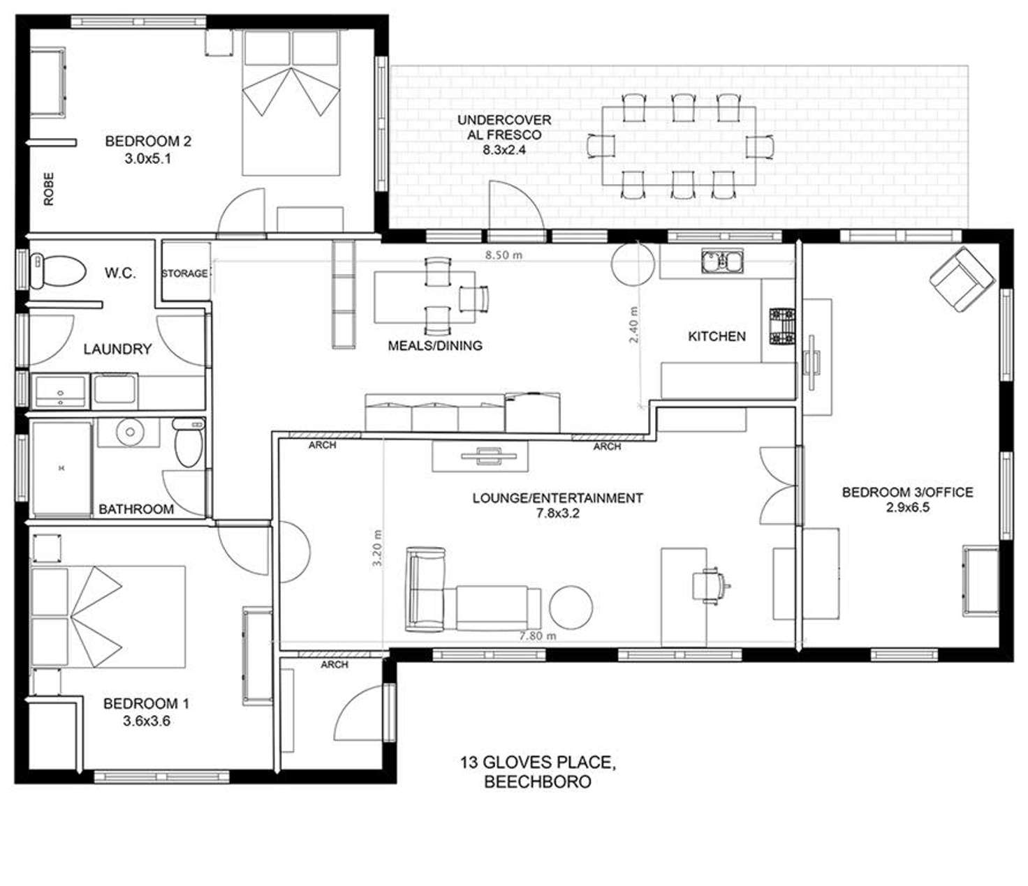 Floorplan of Homely house listing, 13 Gloves Place, Beechboro WA 6063