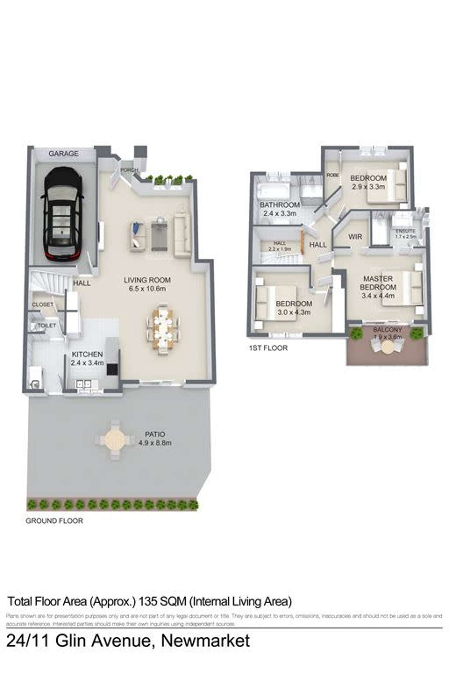 Floorplan of Homely townhouse listing, 24/11 Glin Avenue, Newmarket QLD 4051