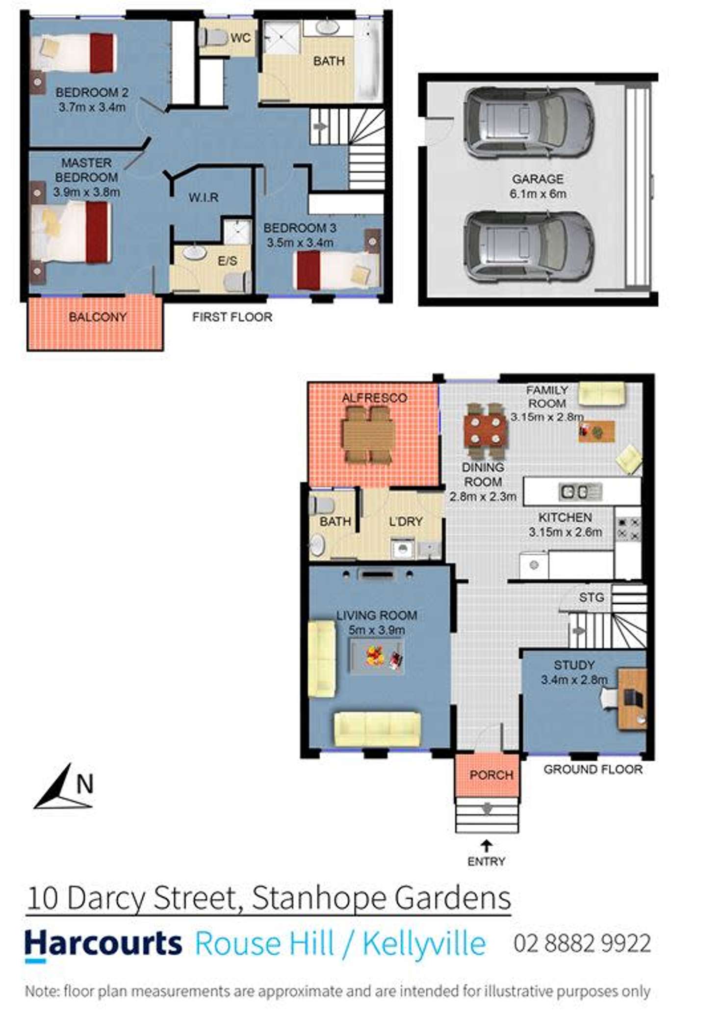 Floorplan of Homely townhouse listing, 10 Darcy Street, Stanhope Gardens NSW 2768