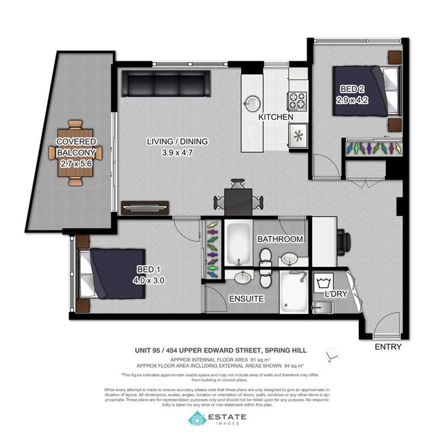 Floorplan of Homely unit listing, 95/454 Upper Edward Street, Spring Hill QLD 4000